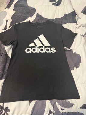 adidas Black Tee with White Logo